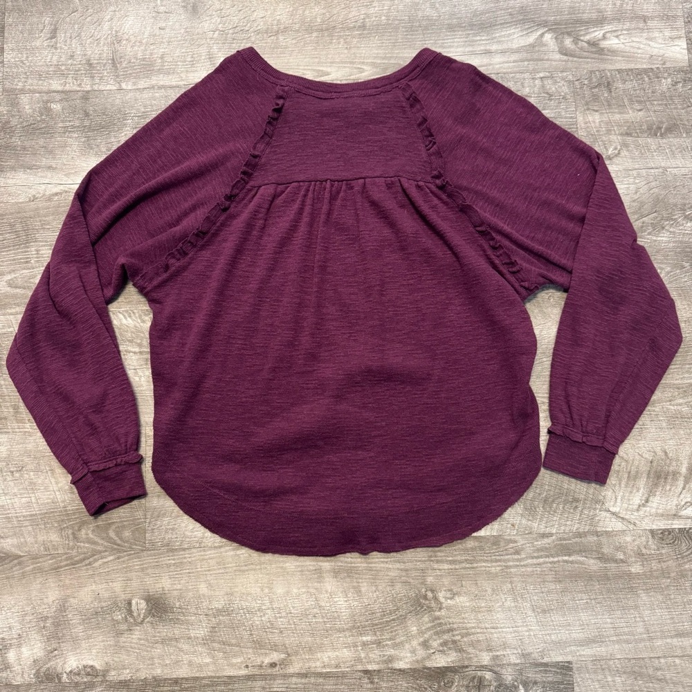 Anthropologie Pilcro Diana Ruffle Pullover Long sleeve Sweater Womens XS - Picture 2 of 7